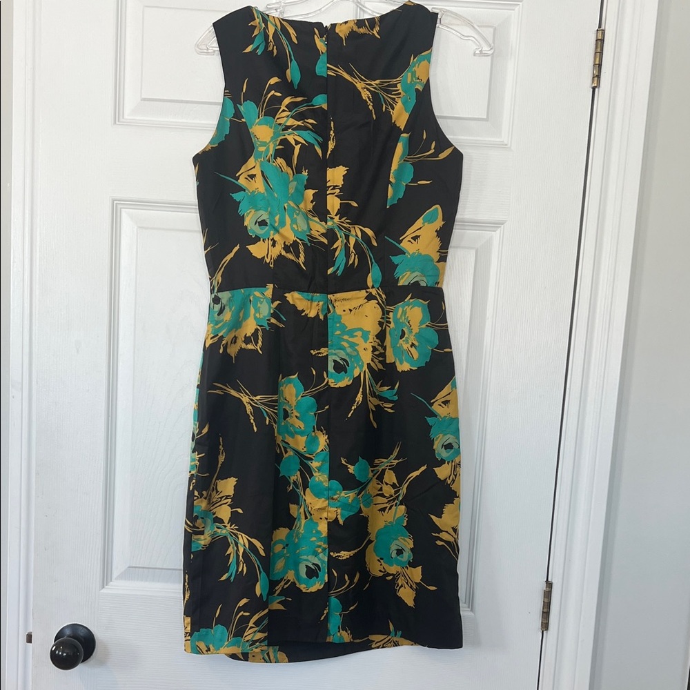 Banana Republic Black and Yellow Floral Midi Dress - Picture 5 of 5